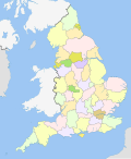 Map of the 48 ceremonial counties of England