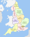 Map of the 9 regions of England